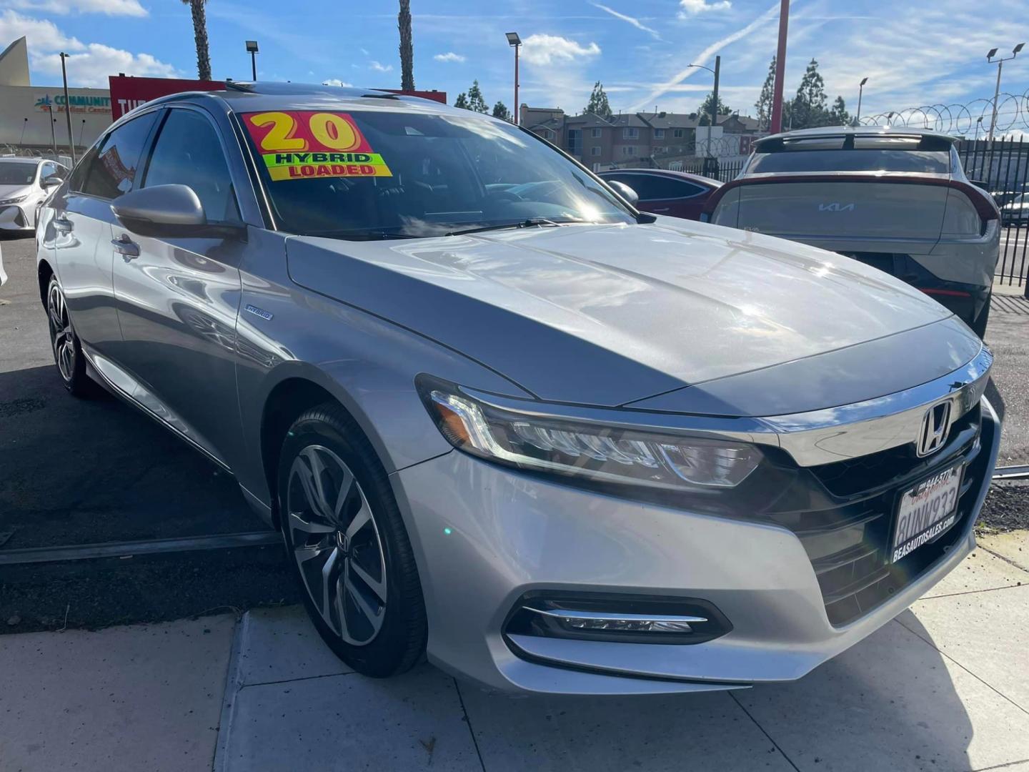 2020 SILVER /BLACK Honda Accord Hybrid EX-L (1HGCV3F53LA) with an 2.0L L4 DOHC 16V HYBRID engine, CVT transmission, located at 744 E Miner Ave, Stockton, CA, 95202, (209) 944-5770, 37.956863, -121.282082 - Photo#0